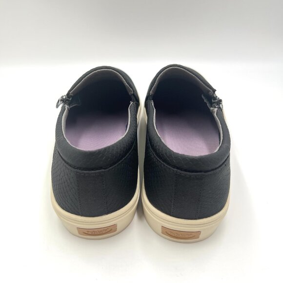 Dr Scholls Womens Size 9.5 Max Zip‎ Black Faux Snakeskin Sneakers Shoes - Picture 6 of 12